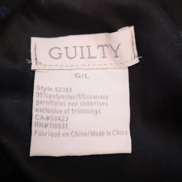 Guilty Ladies Black with Flower Pattern Size Large Sleeveless Halter Dress - Picture 3 of 8